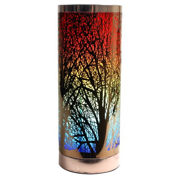 Cylinder Touch Lamp Branches Pattern - Rainbow