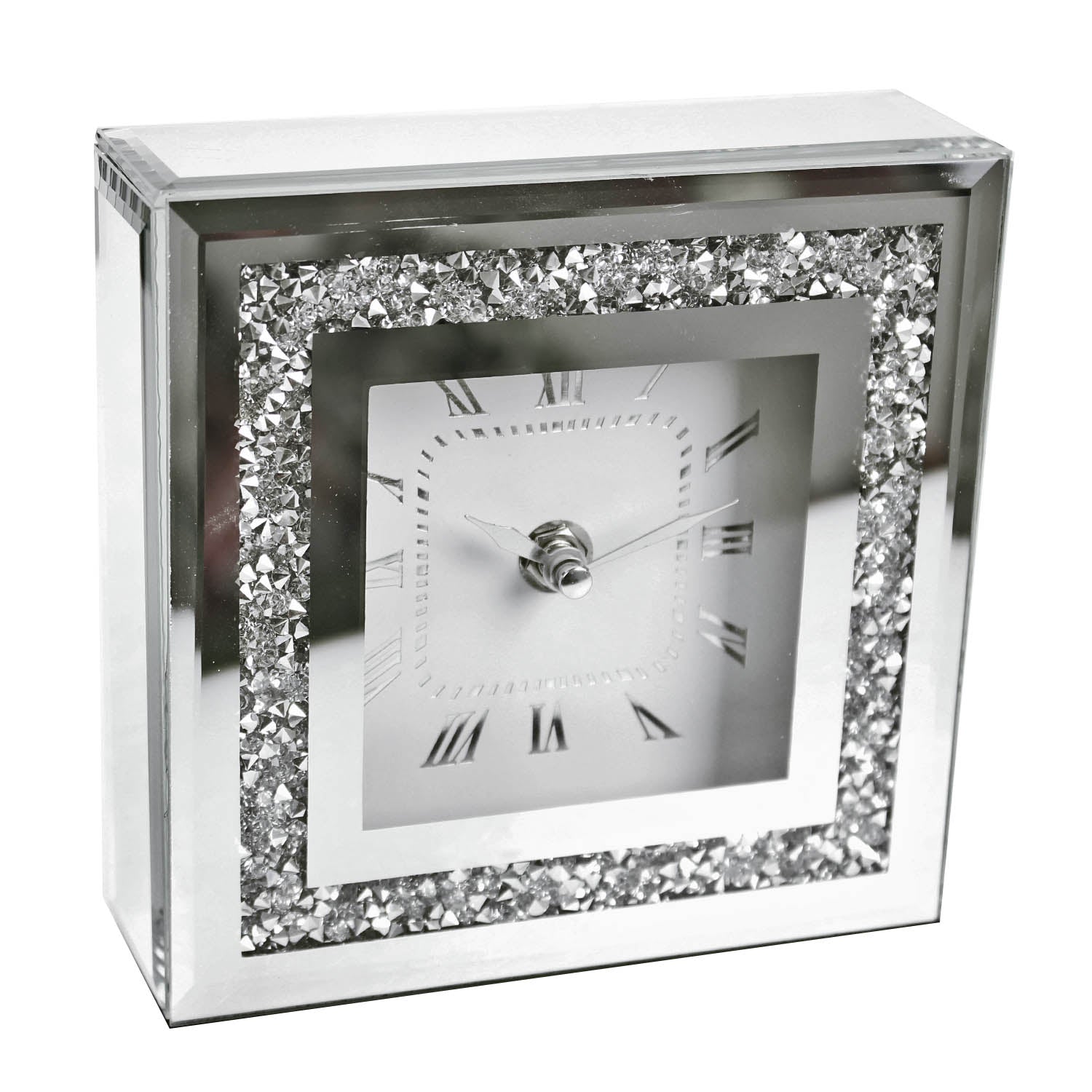 Mosaic Crystal Mirrored Analogue Desk Clock