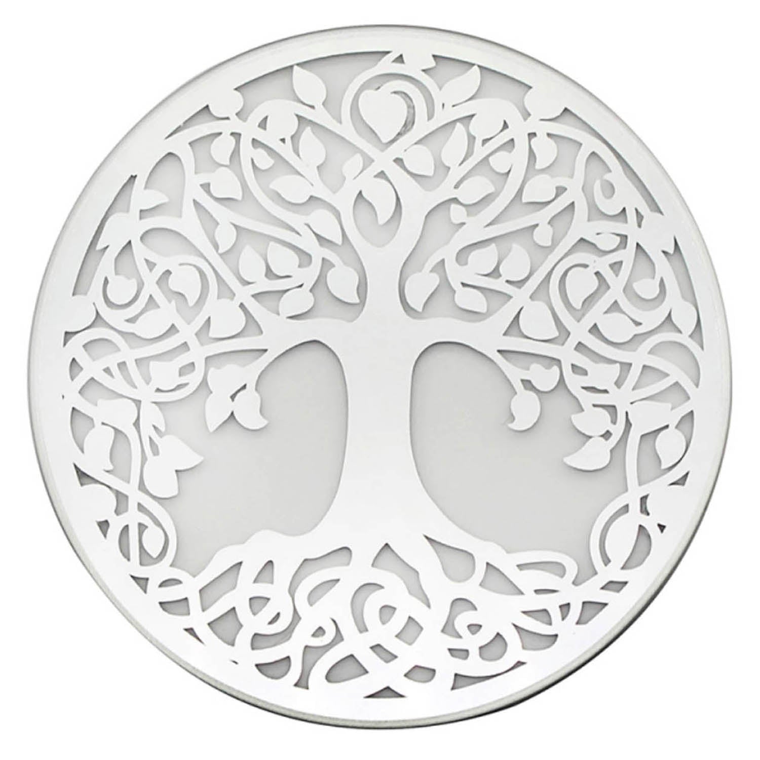 Mirror Tree Of Life Round Mirrored Votive Candles Plate Tray