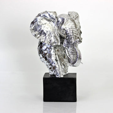 Silver Art Elephant Bust