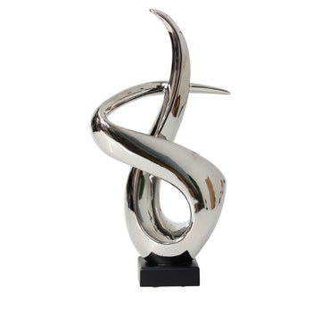 36CM Silver Art on Black Stand Ornament