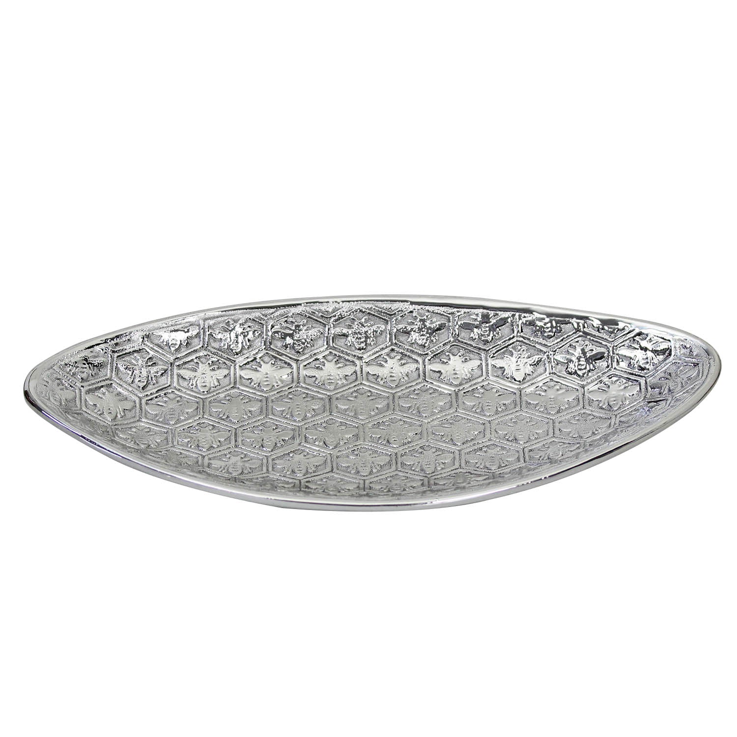 41cm Silver Art Bees Ceramic Platter