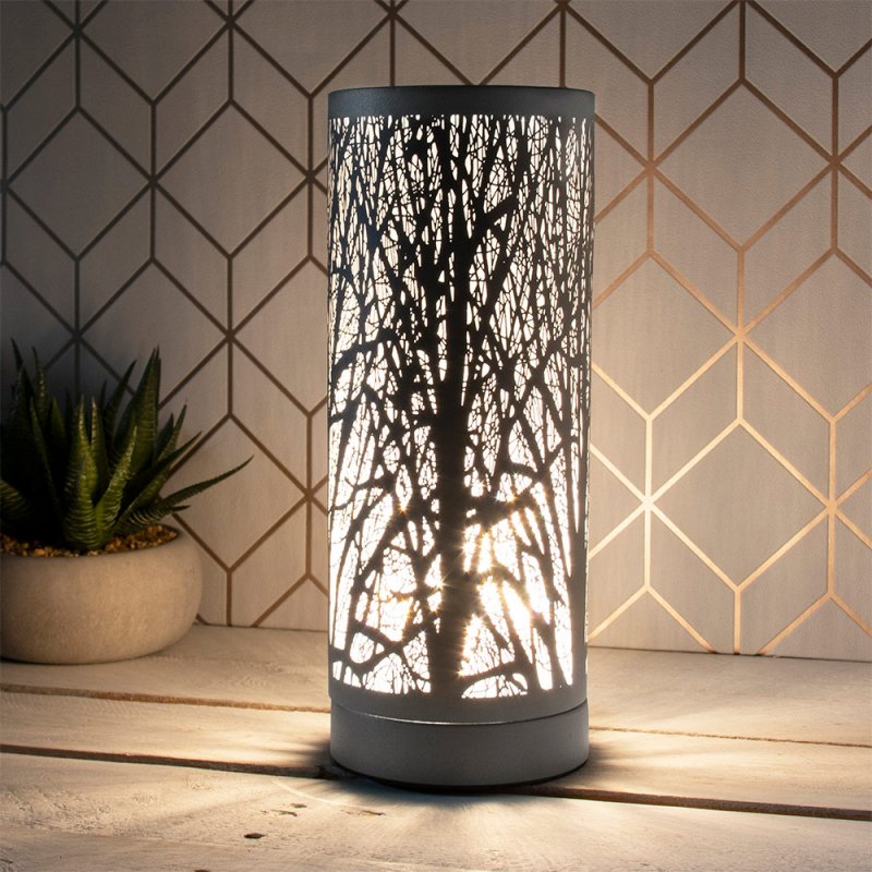 Wax Melt Burner Matt Grey LED Cylinder Lamp Aromatherapy