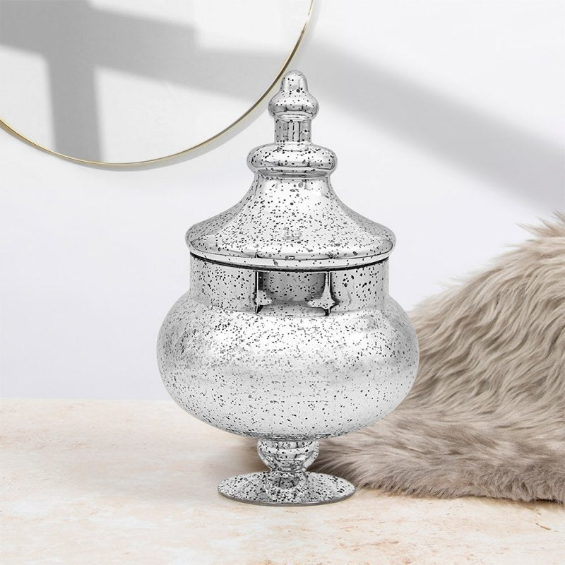 30 Cm Silver Decorative Glass Vase