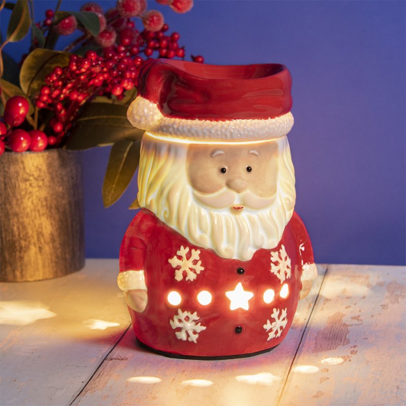 Santa Claus Wax Melt Burner Oil Warmer LED Christmas Lamp