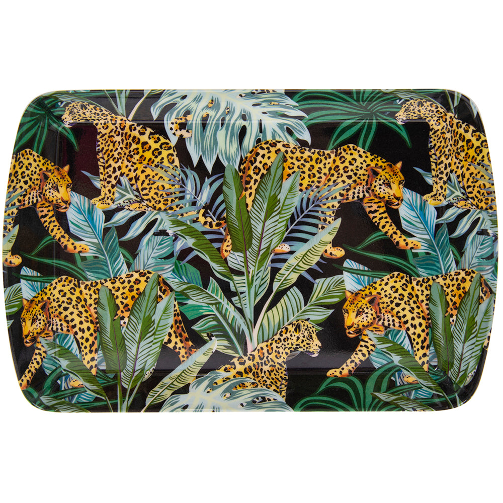 21x14cm Jungle Fever Leopards Small Serving Tray