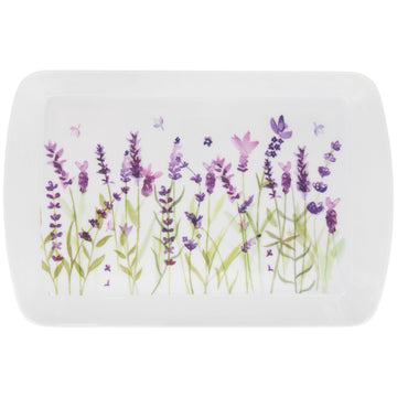 Lavender Flower Design Small Serving Tray