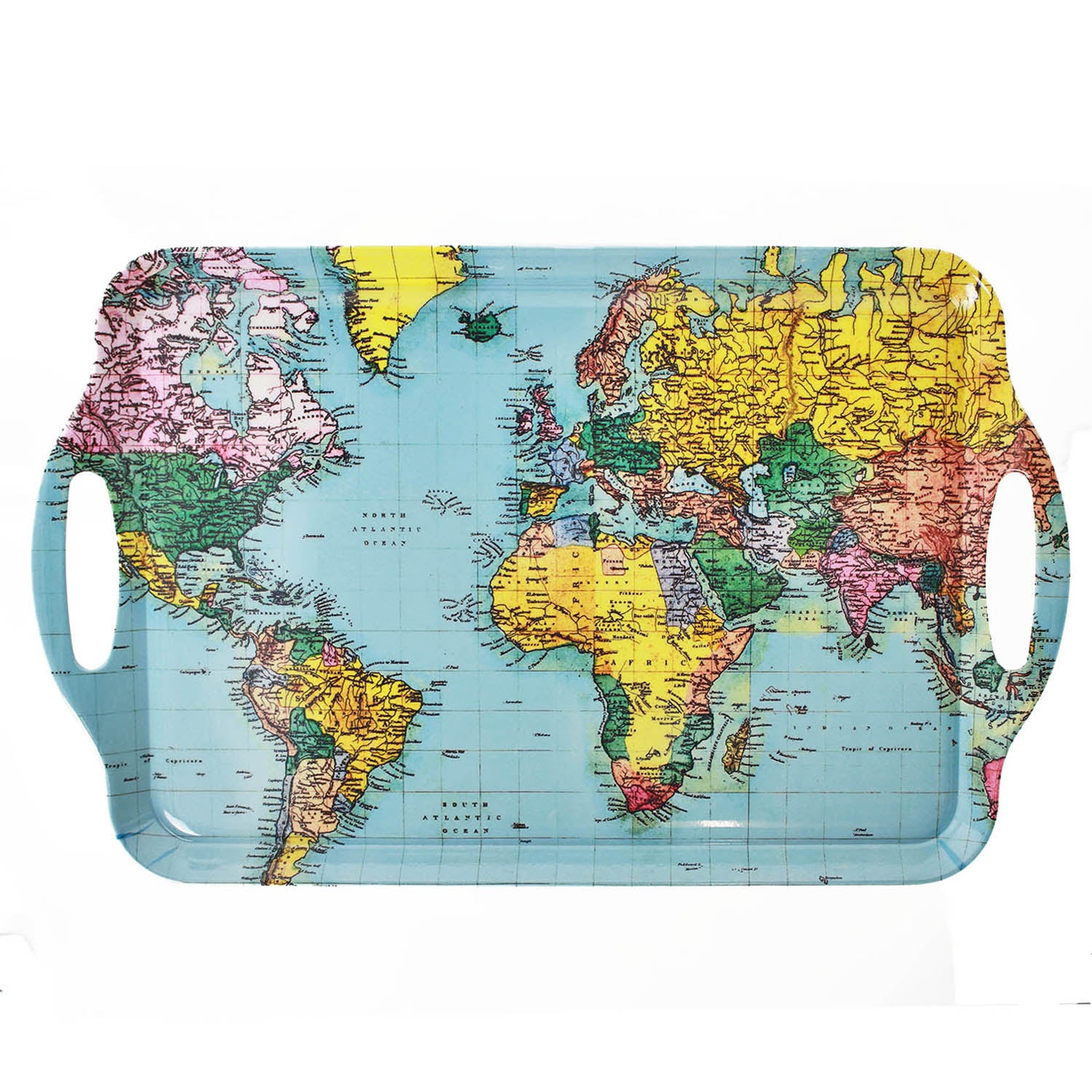38x24cm World Traveller Map Large Serving Tray