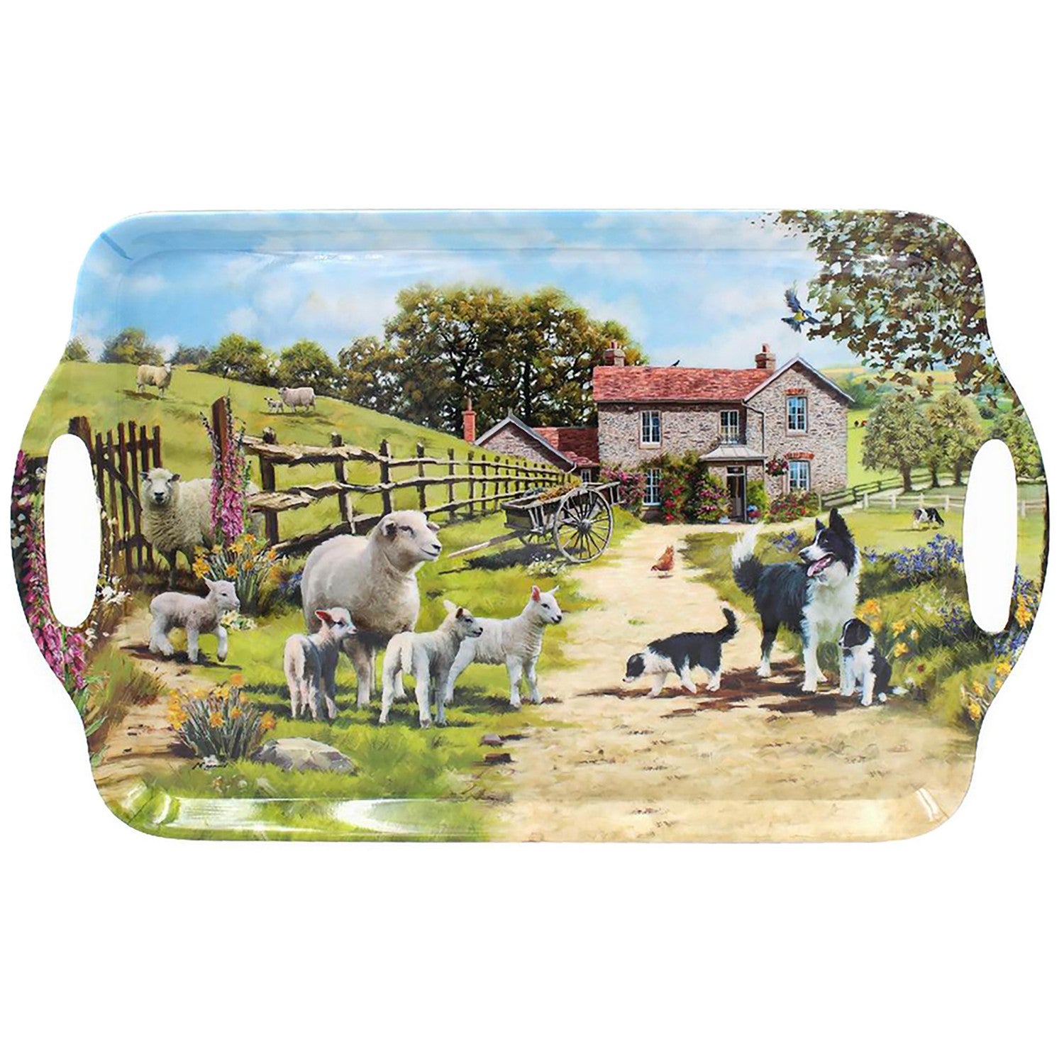 Collie & Sheep Design Large Serving Tray