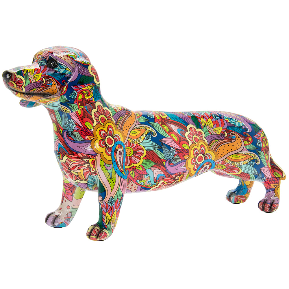 Groovy Art Dog Animal Sculpture Dachshund Large Figurine