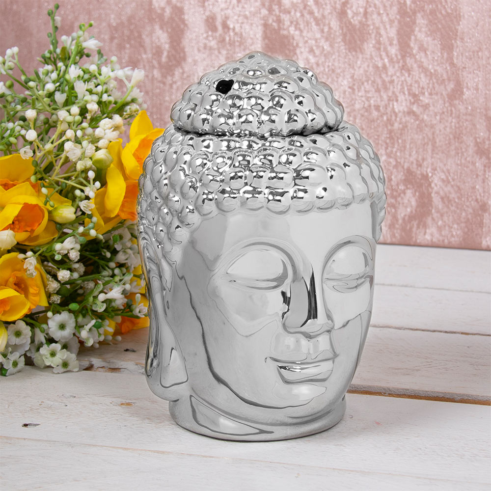 Silver Buddha Ceramic Wax Melt Warmer Oil Burner