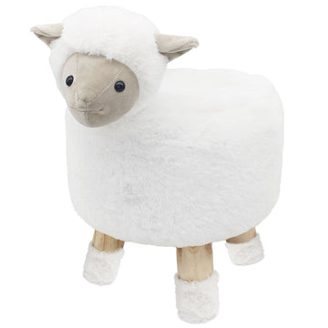 Sheep Stool Chair Round Animal Pouffe White Cushioned Seat