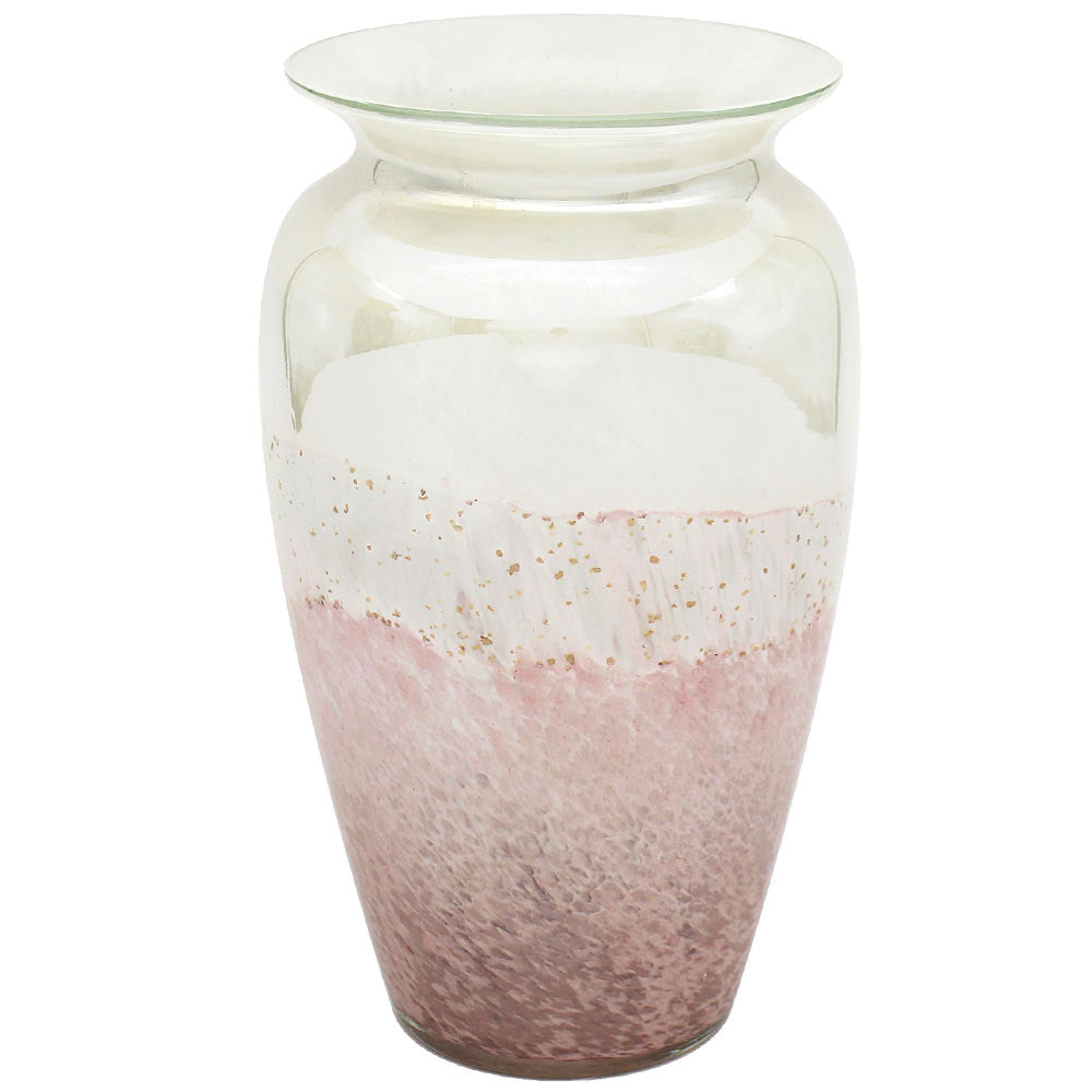 White Glass Vase Vincenza 23x12cm Marble Pink