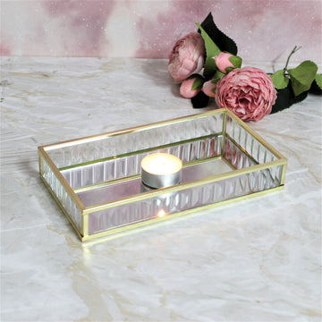 Small Rectangle Mirrored Tray Dressing Table Decorative