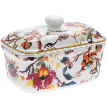 Anthina Floral Fine China Ceramic Butter Dish