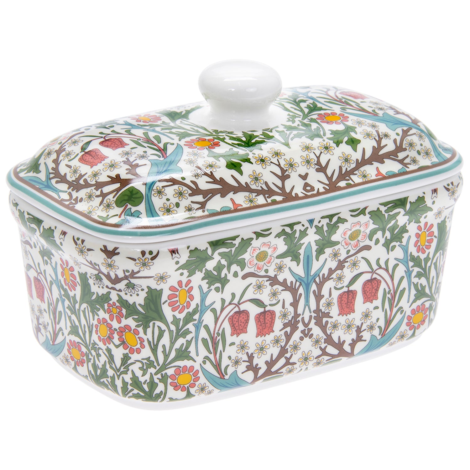 Butter Dish William Morris Blackthorn Floral Kitchen Storage