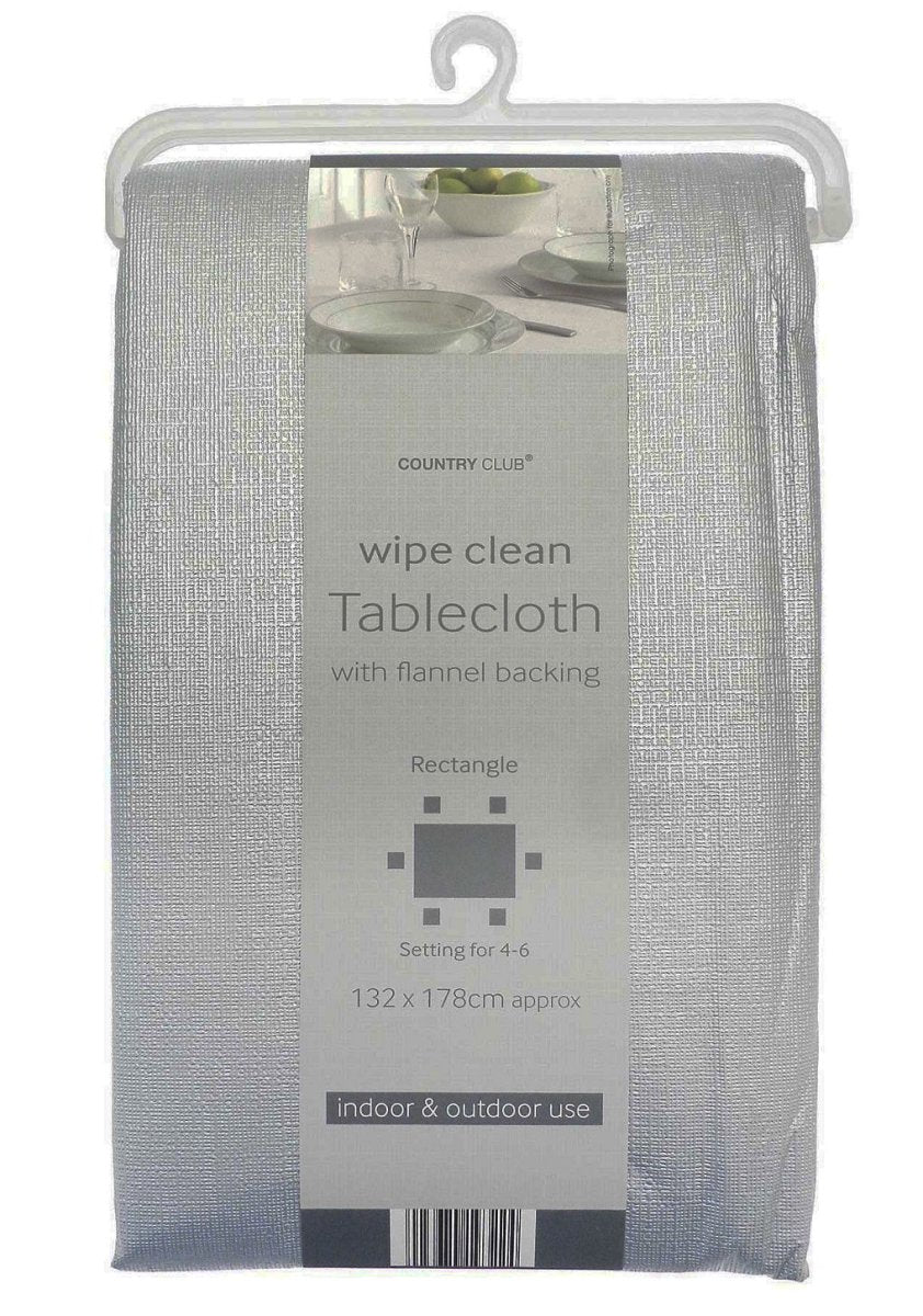 Luxury and Wipe Clean Dining Table Cloth - Texture Silver Grey - Bonnypack