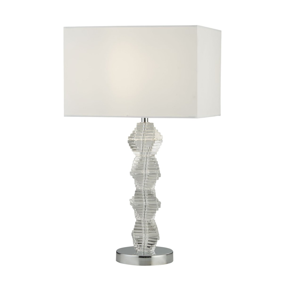 Malinda 1 Light Table Lamp Chrome And Glass With White Shade - Bonnypack