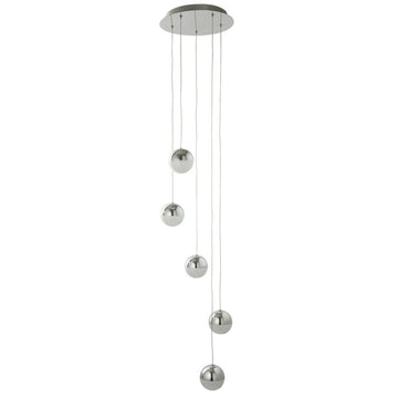 Marbles 5 Lights LED Multi Drop Crushed Ice Pendant Ceiling Light - Bonnypack