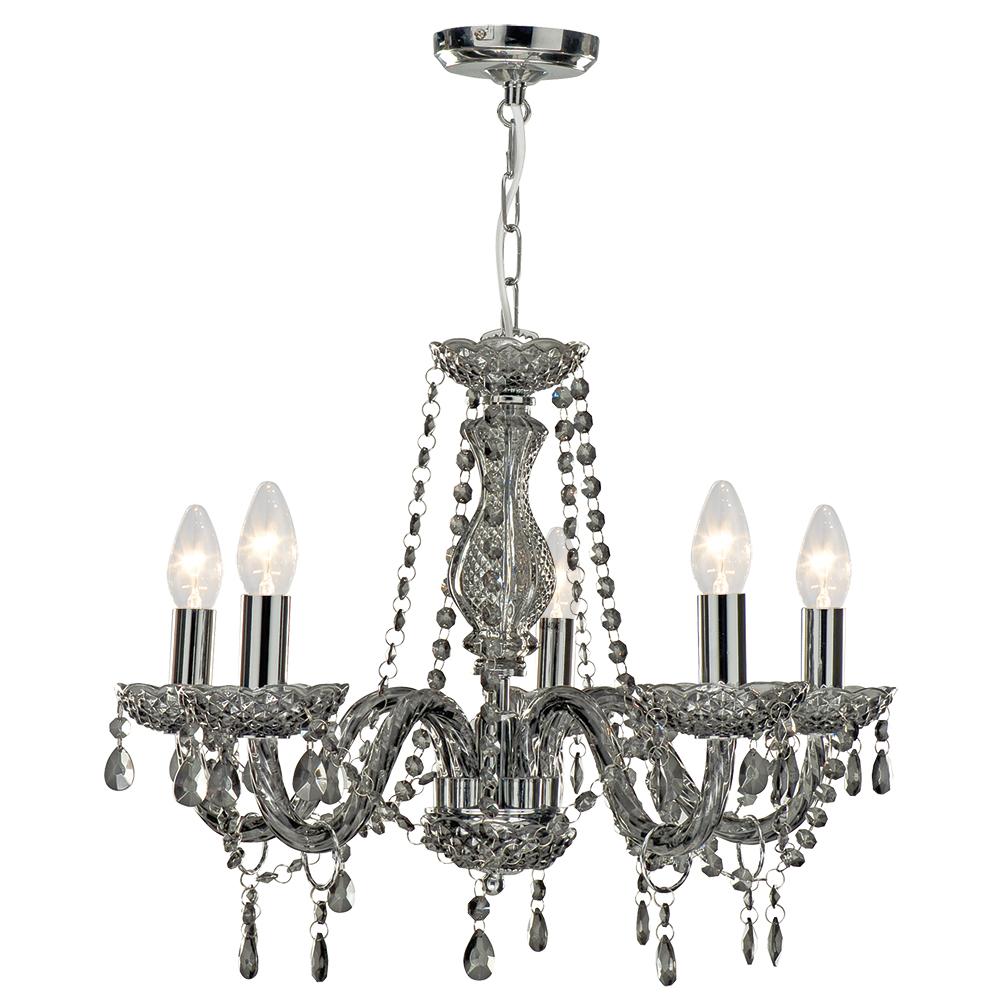 Marie Therese 5 Lights Grey Acrylic Fitting Chandelier Ceiling Light - Bonnypack