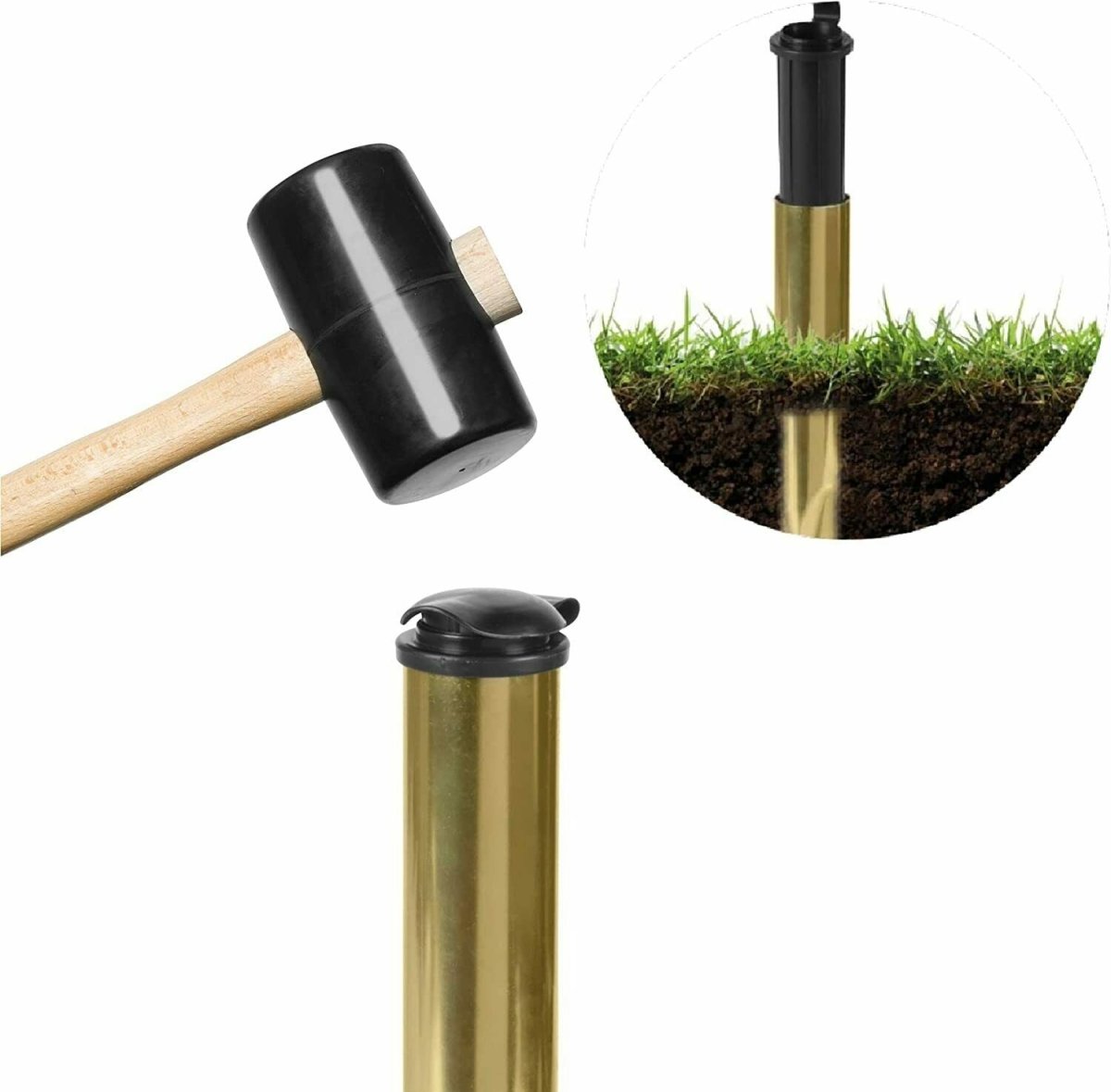 Metal Ground Spike Garden Soil Socket Parasol Rotary - Bonnypack
