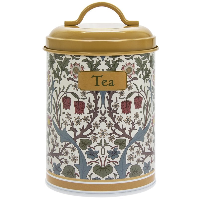 Metal Tea Canister William Morris Blackthorn Cylindrical - Bonnypack