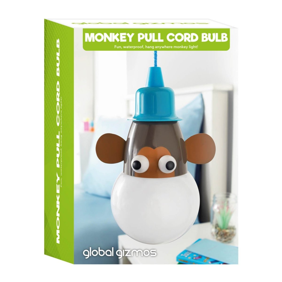 Monkey Portable Pull Cord LED Light Bulb Shaped Desk Lamp - Bonnypack
