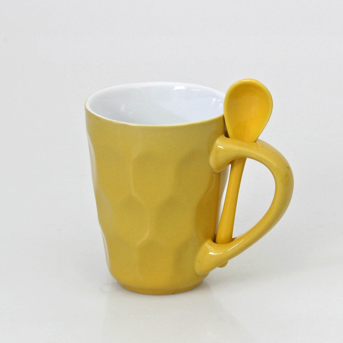 Mustard Fine China Mug Spoon on Handle Cup - Bonnypack