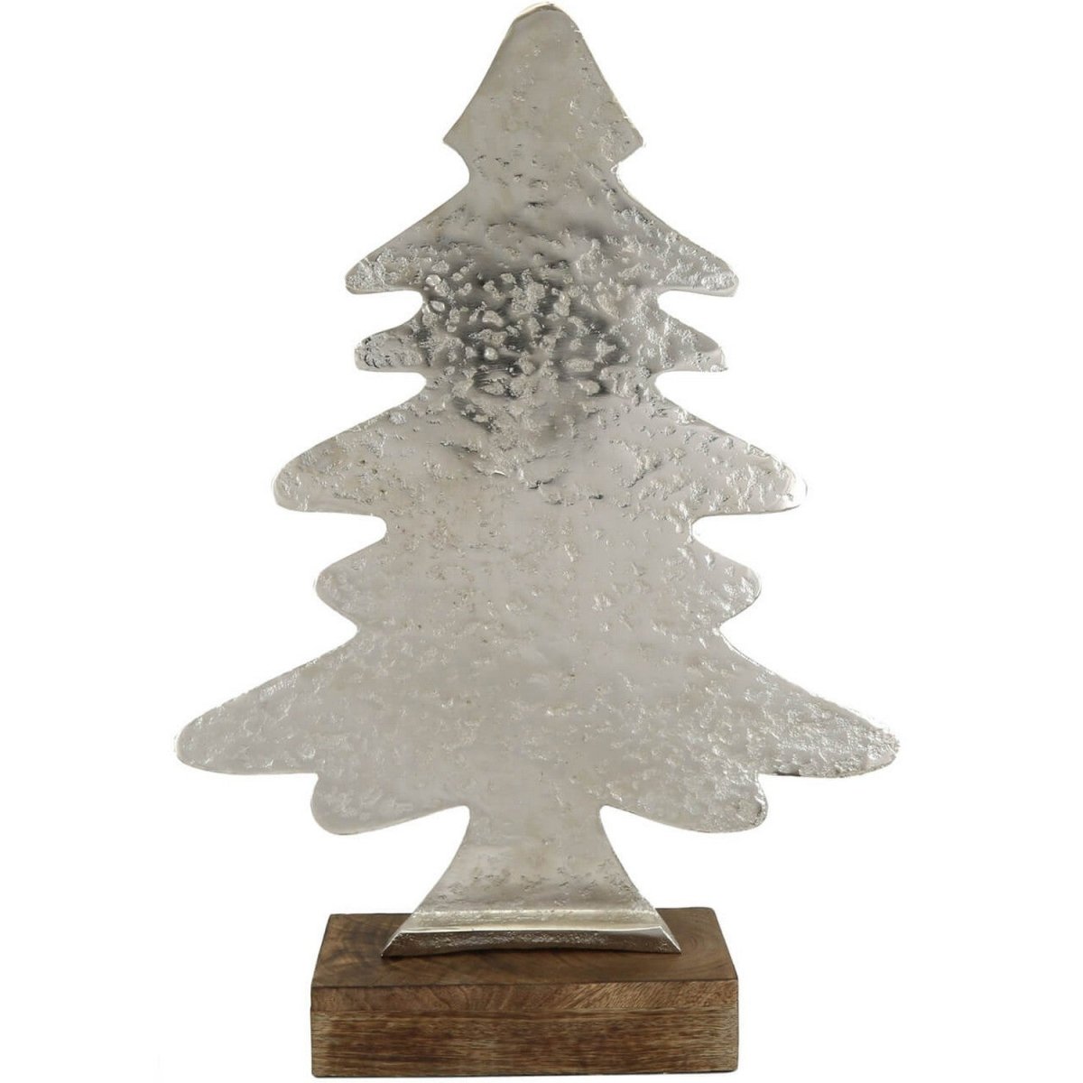 Nickel Christmas Tree Shape Decoration On Base - Bonnypack