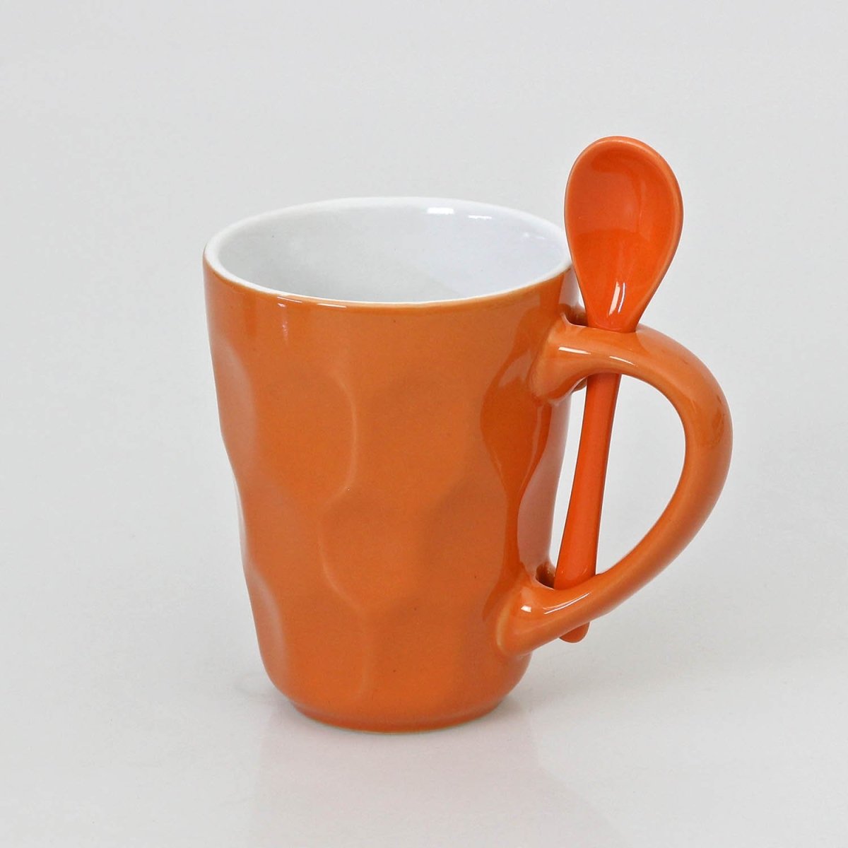 Orange Fine China Mug Spoon on Handle Cup - Bonnypack