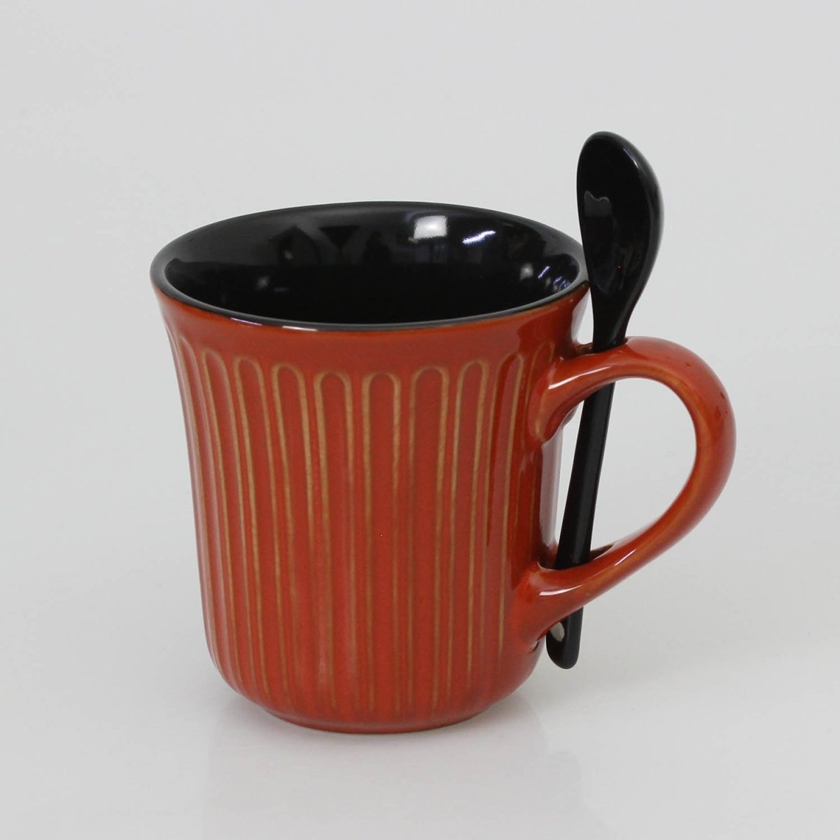 Orange Fine China Mug w/ Spoon on Handle Cup - Bonnypack