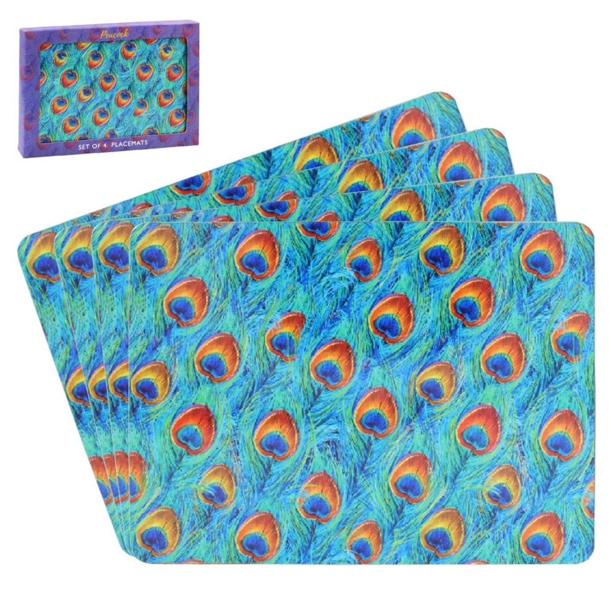 Peacock Placemats Set of 4 - Bonnypack