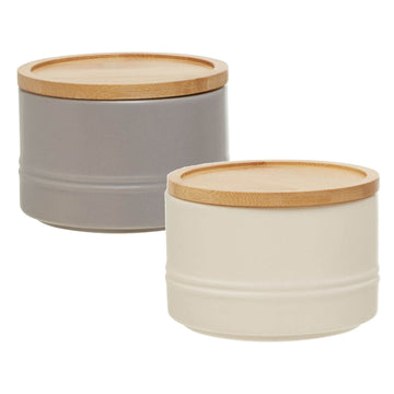 Pack of 2 Fenwick 380ml Stoneware Kitchen Food Jars Canisters