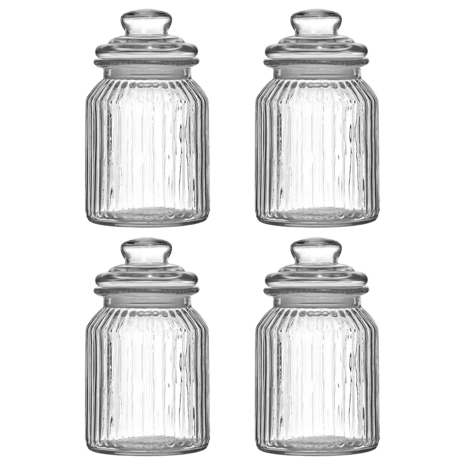 4pcs 990ml Glass Storage Jar