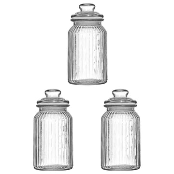 3pcs 1.3L Glass Storage Jar