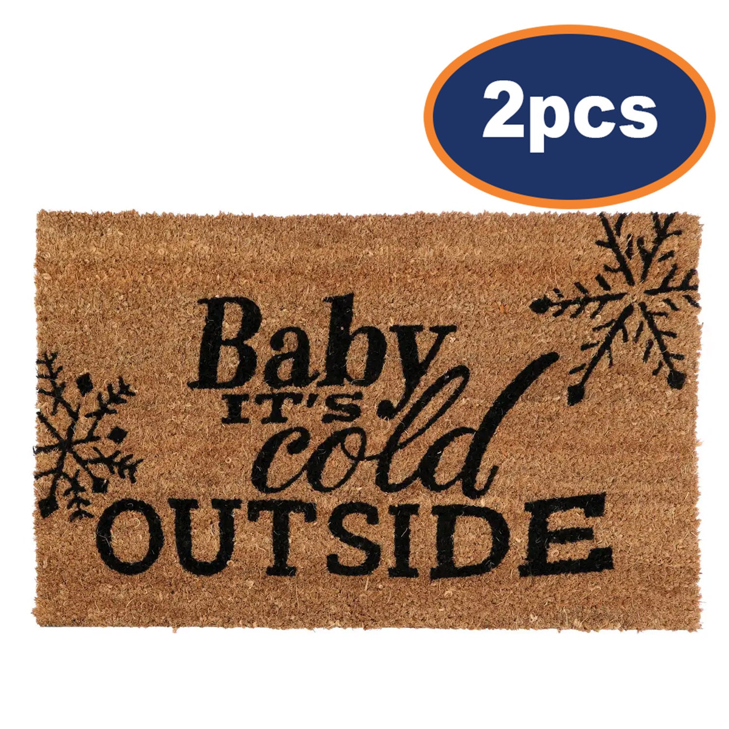 2pc Non Slip Durable PVC Back Cold Outside Doormat