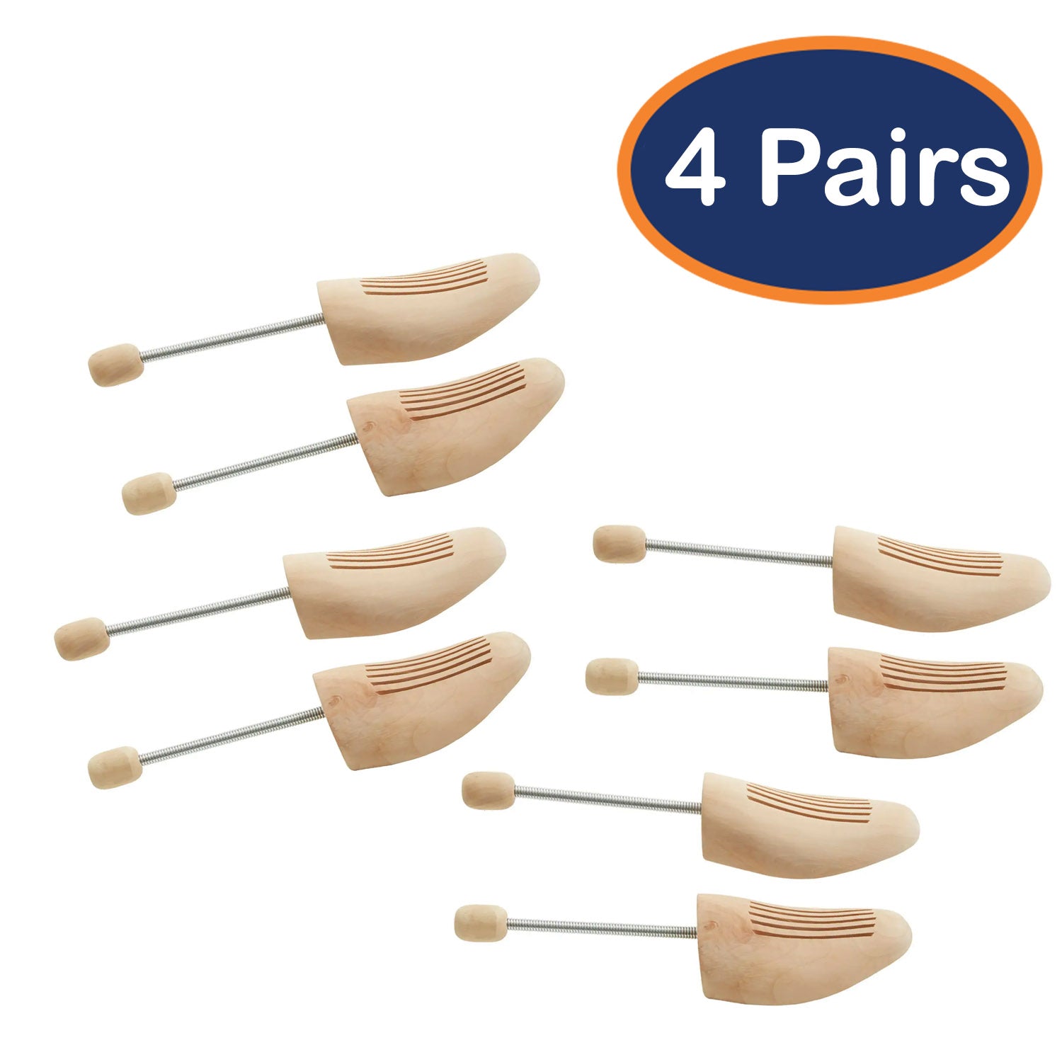 4-pairs of Size 7/8 Wooden Men's Shoes Shaper