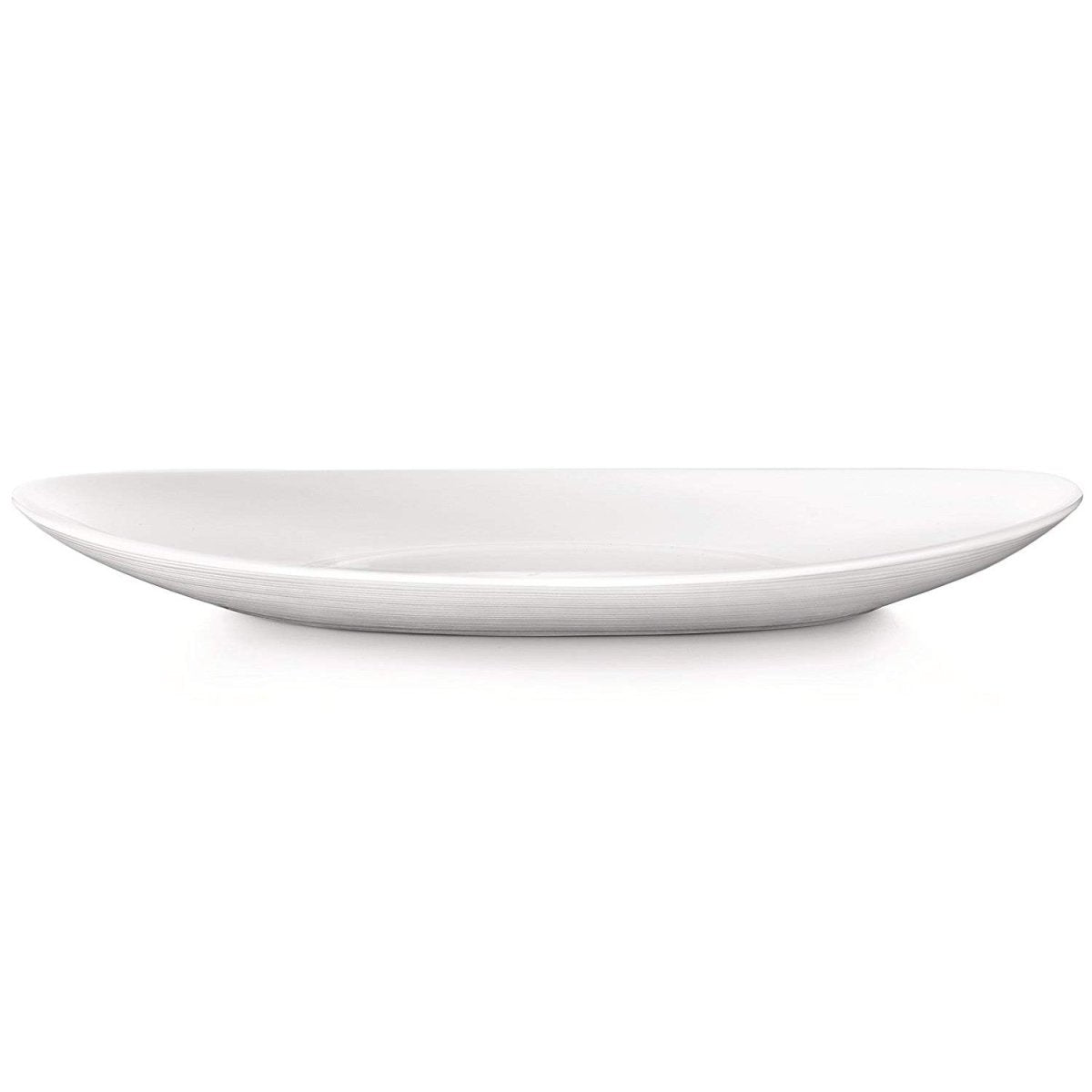 Prometeo 27 x 24cm White Oval Dinner Serving Plate Dining Platter - Bonnypack
