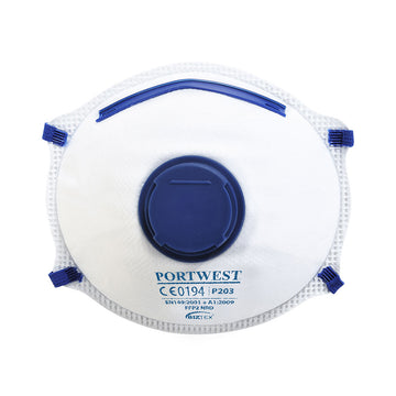 FFP2 Valved Dolomite Respirator, White, 10 pcs