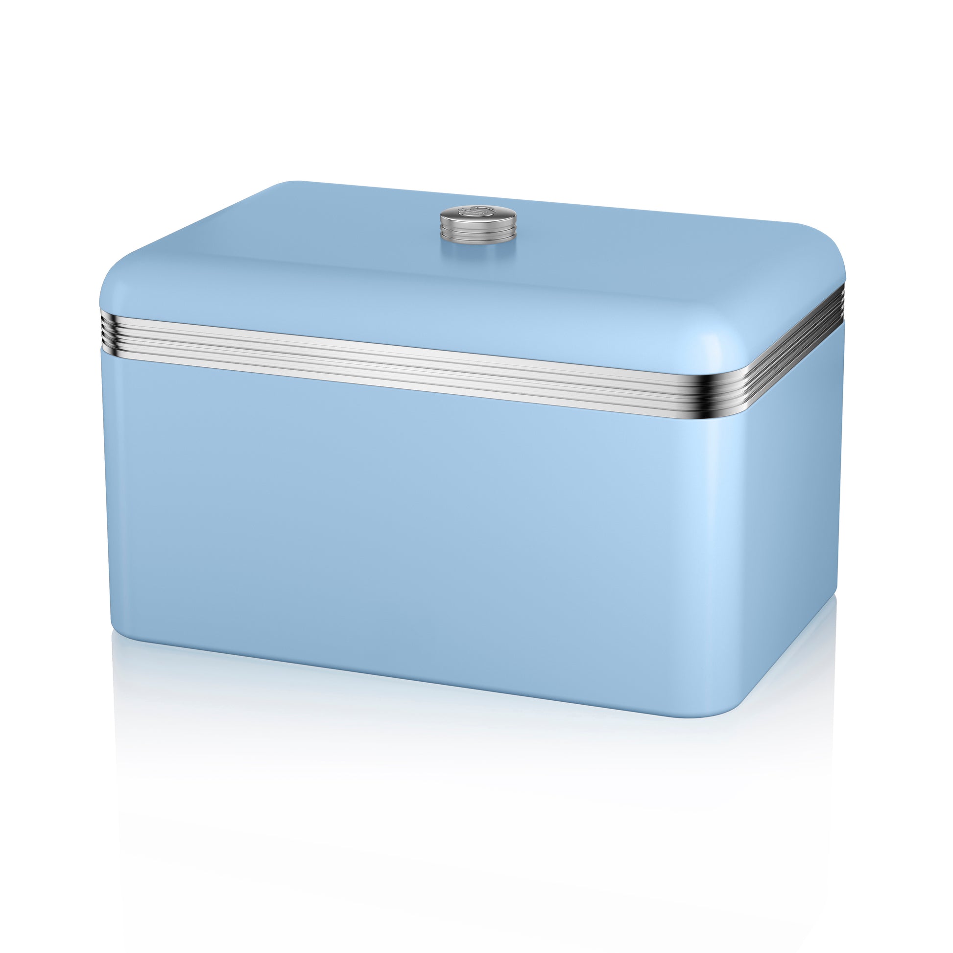 Swan Retro Blue Bread Bin Fresh Baked Loaf Storage Container