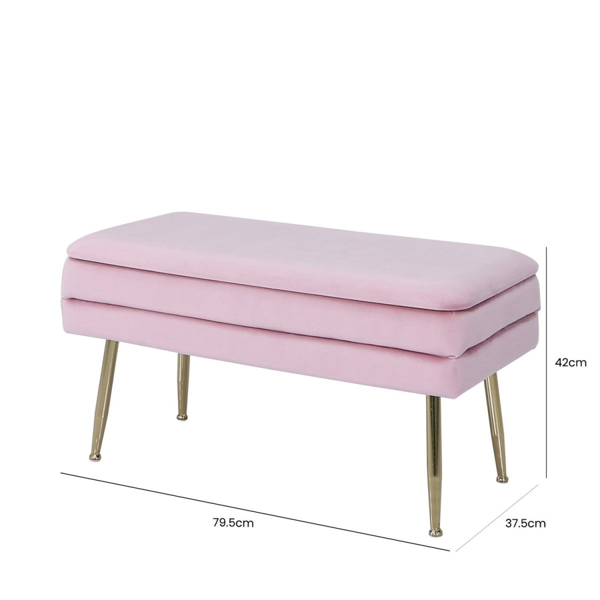 Rose Pink & Gold Storage Bench Rose - Bonnypack