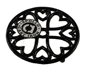 Round Kitchen Cast Iron Pot Stand Trivet Casserole Holder Black