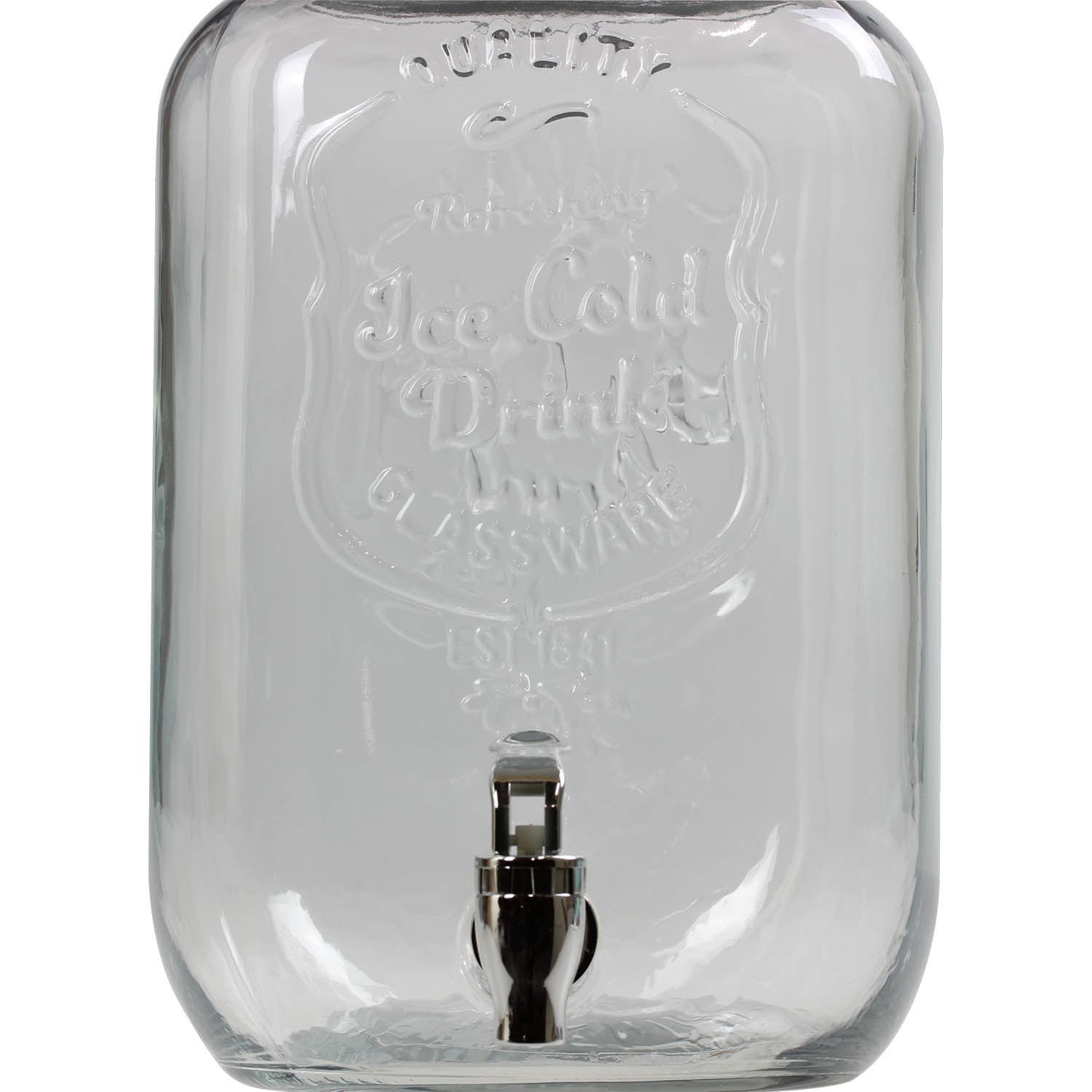 8 Litre Large Barrel Clear Glass Jar Drinks Dispenser Green - Bonnypack