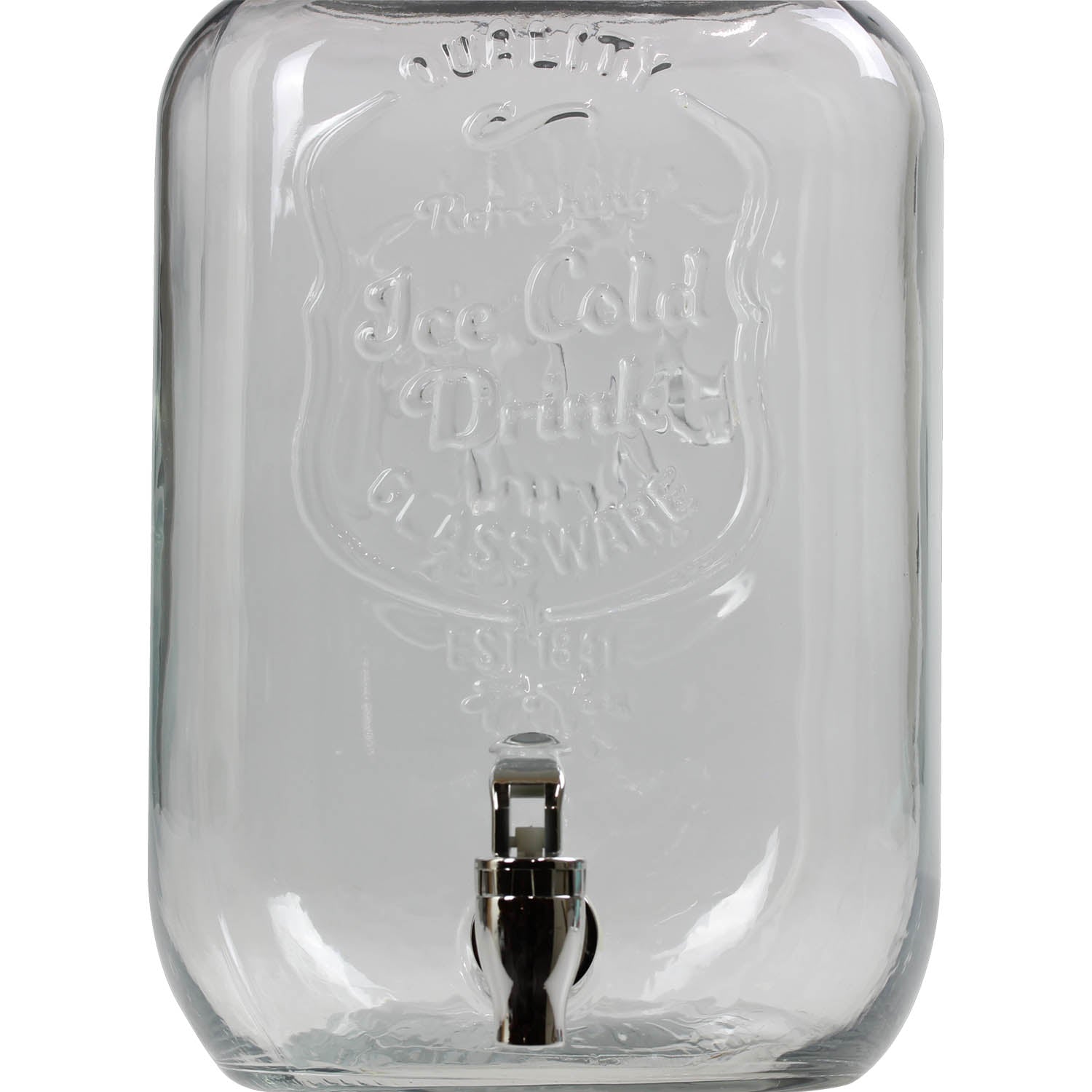 8 Litre Large Barrel Clear Glass Jar Drinks Dispenser Red - Bonnypack