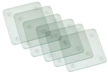 Set Of 6 Clear Glass Coasters Dining Table Mats