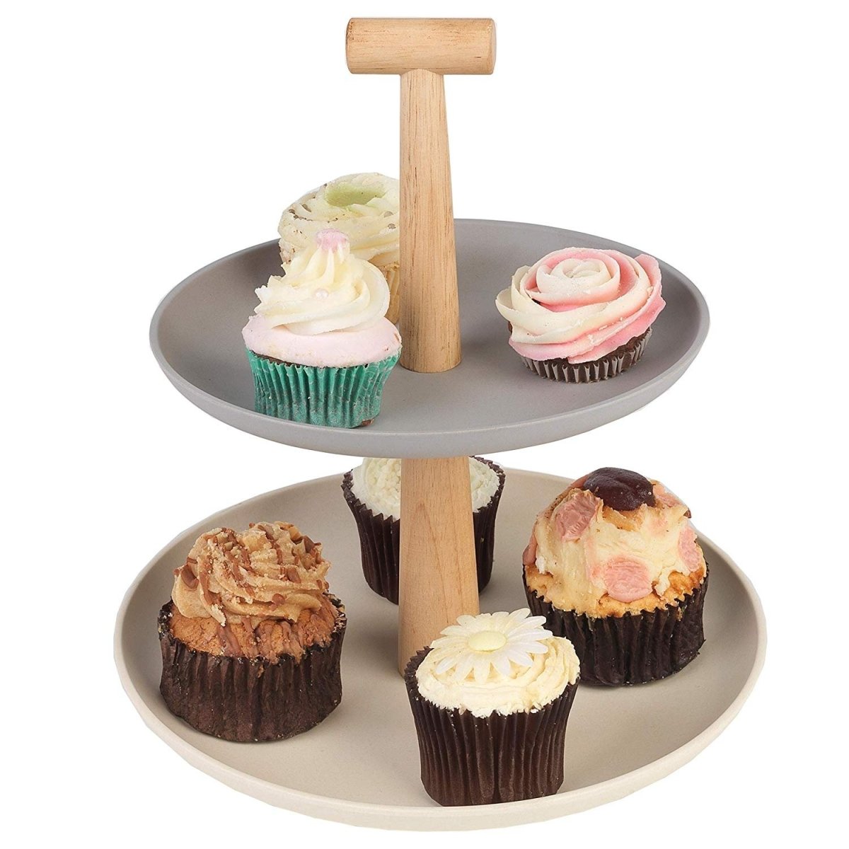 Salter Earth Bamboo 2-Tier Cake Stand - Bonnypack