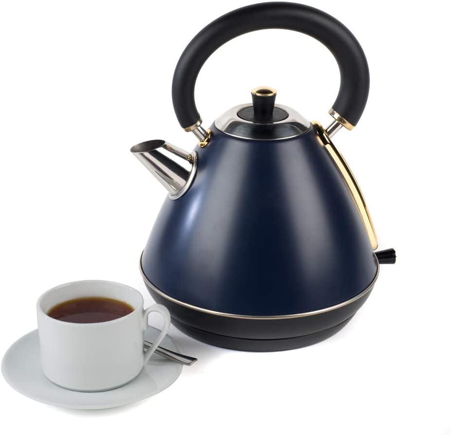 Salter Pyramid 1.7L 3000W Electric Kettle Navy Gold - Bonnypack