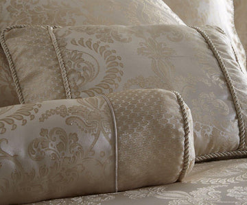 Sandringham Filled Boudoir Cushion - Ivory Gold