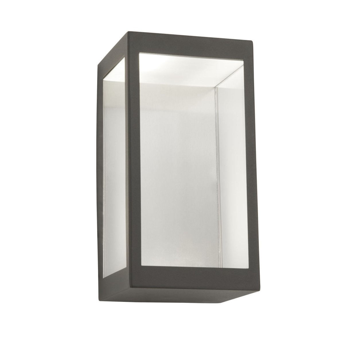 Searchlight Box Outdoor LED Wall Light Dark Grey/Clear - Bonnypack