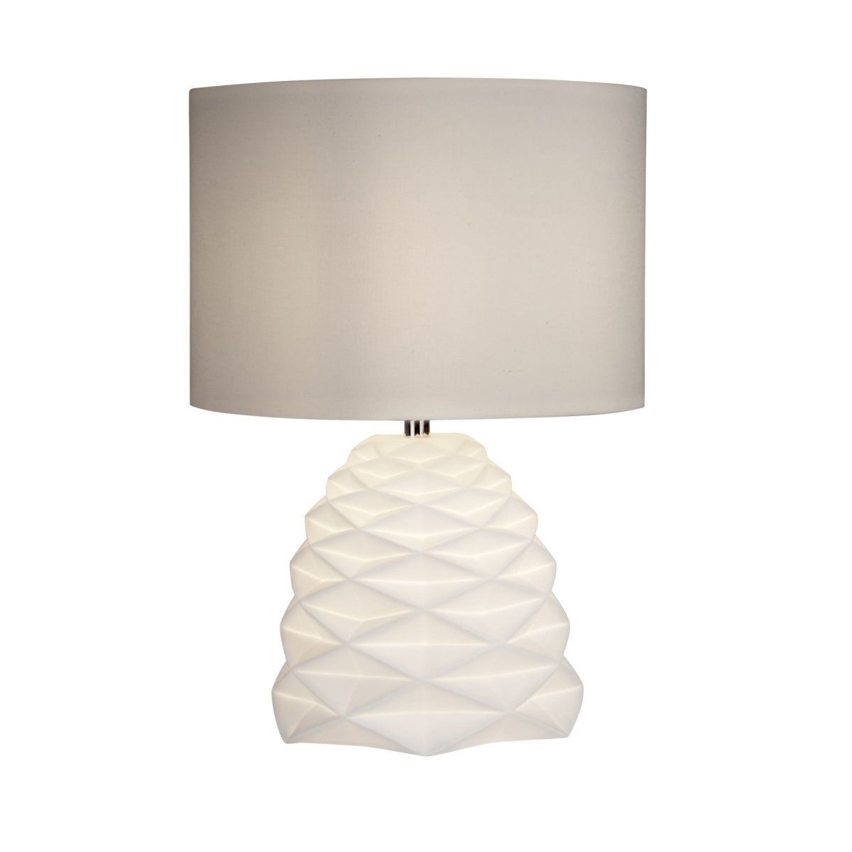 Searchlight Crumple White Ceramic Dual Light Table Lamp - Bonnypack